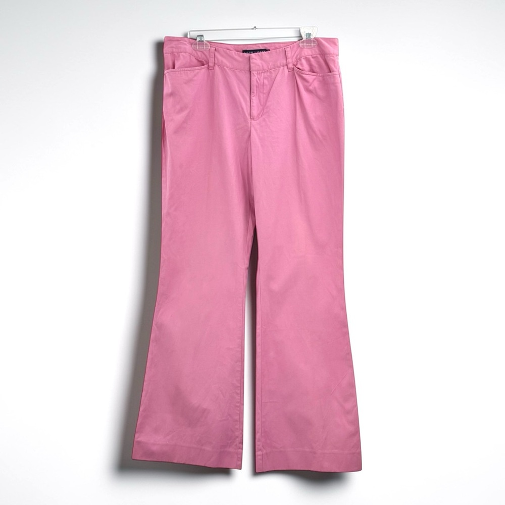 Ralph Lauren Y2K Coquette Pink Cotton Flared Trousers Tailored Luxury Pants